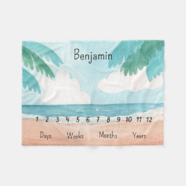 ベビーパーソナライズされたマイルストーン フリースブランケット
