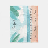 ベビーパーソナライズされたマイルストーン フリースブランケット (正面)