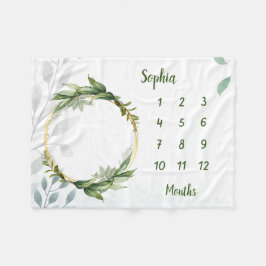 ベビーパーソナライズされたマイルストーン フリースブランケット