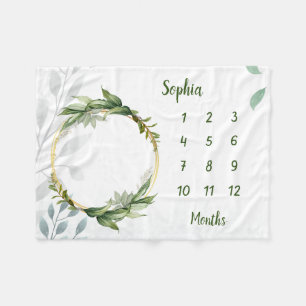 ベビーパーソナライズされたマイルストーン フリースブランケット