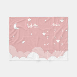 ベビーパーソナライズされたマイルストーン フリースブランケット
