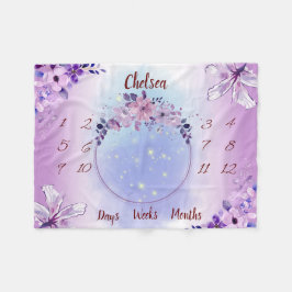 ベビーパーソナライズされたマイルストーン フリースブランケット