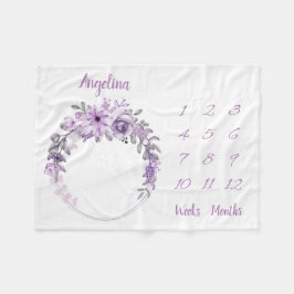 ベビーパーソナライズされたマイルストーン フリースブランケット