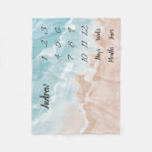 ベビーパーソナライズされたマイルストーン フリースブランケット (正面)