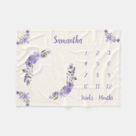 ベビーパーソナライズされたマイルストーン フリースブランケット