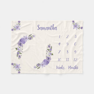 ベビーパーソナライズされたマイルストーン フリースブランケット