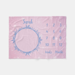 ベビーパーソナライズされたマイルストーン フリースブランケット