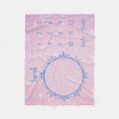 ベビーパーソナライズされたマイルストーン フリースブランケット (正面)