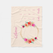ベビーパーソナライズされたマイルストーン フリースブランケット (正面)