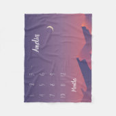 ベビーパーソナライズされたマイルストーン フリースブランケット (正面)