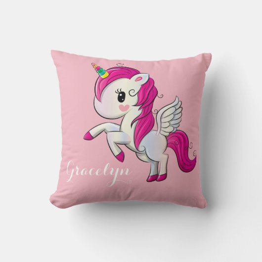 ベビーパーソナライズされたユニコーン クッション (正面)