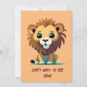 ベビーパーソナライズされたライオンパーティー 招待状 (裏面)