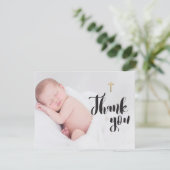 ベビーパーソナライズされた写真ありがとうバプテスマ カード (スタンド正面)