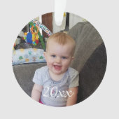 ベビーパーソナライズされた写真クリスマス記念 オーナメント (正面)