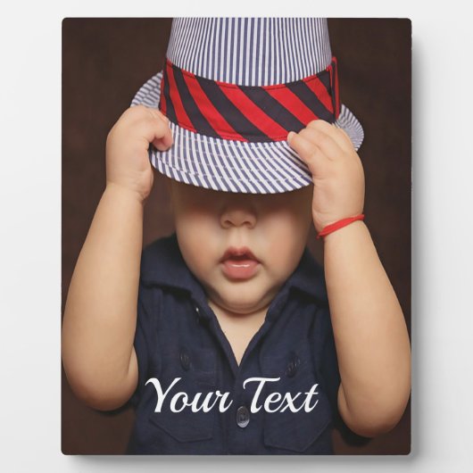 ベビーパーソナライズされた写真卓上プレートとイーゼル フォトプラーク (正面)