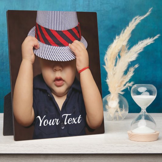 ベビーパーソナライズされた写真卓上プレートとイーゼル フォトプラーク (側面)