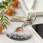 ベビーパーソナライズされた写真 キーホルダー (側面)