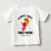 ベビーパーソナライズされた初のシンコデマヨ ベビーTシャツ (正面)