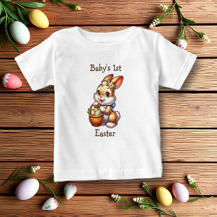 ベビーパーソナライズされた初の復活祭 ベビーTシャツ