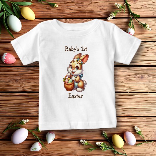 ベビーパーソナライズされた初の復活祭 ベビーTシャツ