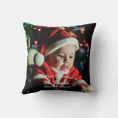 ベビーパーソナライズされた初めてのクリスマスの親 クッション (裏面)