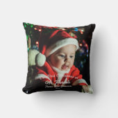 ベビーパーソナライズされた初めてのクリスマスの親 クッション (正面)