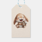 ベビーパーソナライズされた初めてのクリスマスバニー ギフトタグ (裏面)