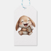 ベビーパーソナライズされた初めてのクリスマスバニー ギフトタグ (裏面)