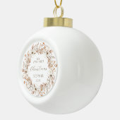 ベビーパーソナライズされた初めてのクリスマスワイルドフラワー セラミックボールオーナメント (右)