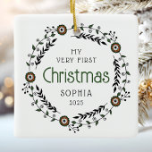 ベビーパーソナライズされた初めてのクリスマス北欧 セラミックオーナメント