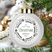 ベビーパーソナライズされた初めてのクリスマス北欧 セラミックボールオーナメント