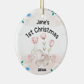 ベビーパーソナライズされた初めてのクリスマス2022ガール セラミックオーナメント (右)