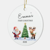 ベビーパーソナライズされた初めてのクリスマス、サンタギフト セラミックオーナメント (左)