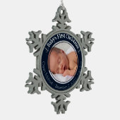 ベビーパーソナライズされた初めてのクリスマス スノーフレークピューターオーナメント (左)