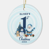 ベビーパーソナライズされた初めてのクリスマス セラミックオーナメント (左)