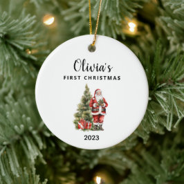 ベビーパーソナライズされた初めてのクリスマスKeepsake セラミックオーナメント