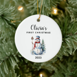 ベビーパーソナライズされた初めてのクリスマスKeepsake セラミックオーナメント