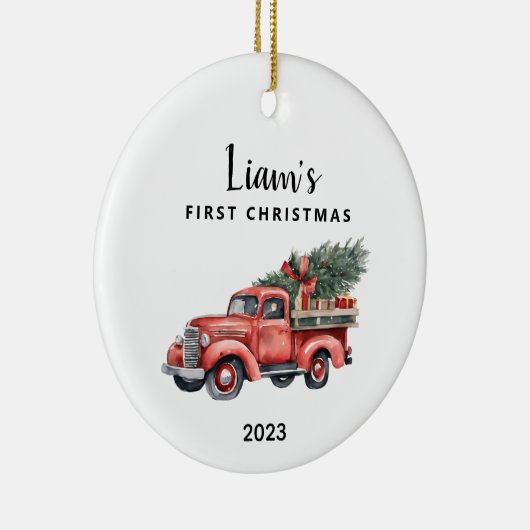 ベビーパーソナライズされた初めてのクリスマスKeepsake セラミックオーナメント (右)