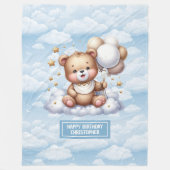 ベビーパーソナライズされた初年度のテディ毛布 フリースブランケット (正面)