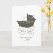 ベビーパーソナライズされた台車 カード (黄色い花)