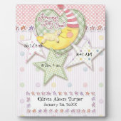 ベビーパーソナライズされた名女の子のための壁子供部屋アート フォトプラーク (正面)