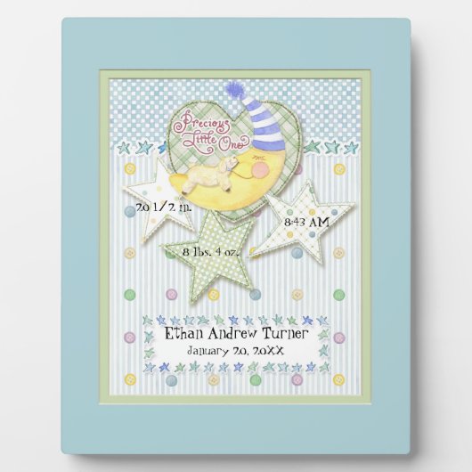 ベビーパーソナライズされた名女の子のための壁子供部屋アート フォトプラーク (正面)