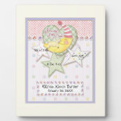 ベビーパーソナライズされた名女の子のための壁子供部屋アート フォトプラーク (正面)