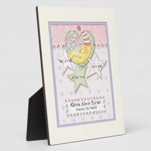 ベビーパーソナライズされた名女の子のための壁子供部屋アート フォトプラーク (側面)