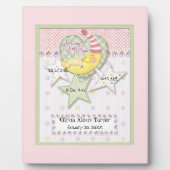 ベビーパーソナライズされた名女の子のための壁子供部屋アート フォトプラーク (正面)