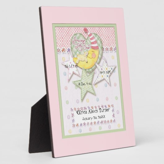 ベビーパーソナライズされた名女の子のための壁子供部屋アート フォトプラーク (側面)