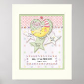 ベビーパーソナライズされた名女の子のための壁子供部屋アート ポスター (正面)