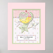 ベビーパーソナライズされた名女の子のための壁子供部屋アート ポスター (正面)