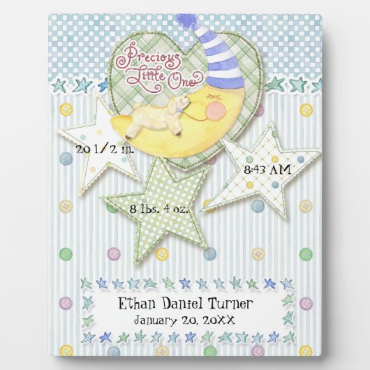 ベビーパーソナライズされた名少年のための壁子供部屋アート フォトプラーク (正面)