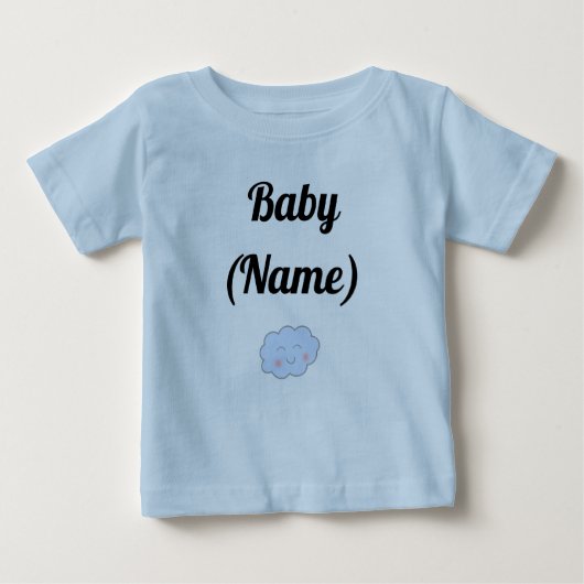 ベビーパーソナライズされた名Smilling Cloud ベビーTシャツ (正面)
